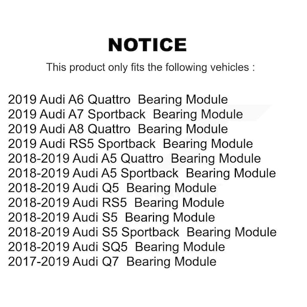 Front Hub Bearing Assembly Link Kit For Audi Q5 Q7 A5 Quattro SQ5 A6 S5 Sportback RS5 A8